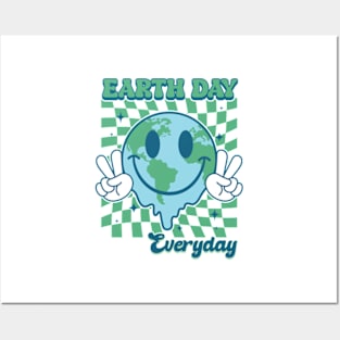 Earth Day Everyday Smile Face Hippie 54th Earth Day Anniversary Posters and Art